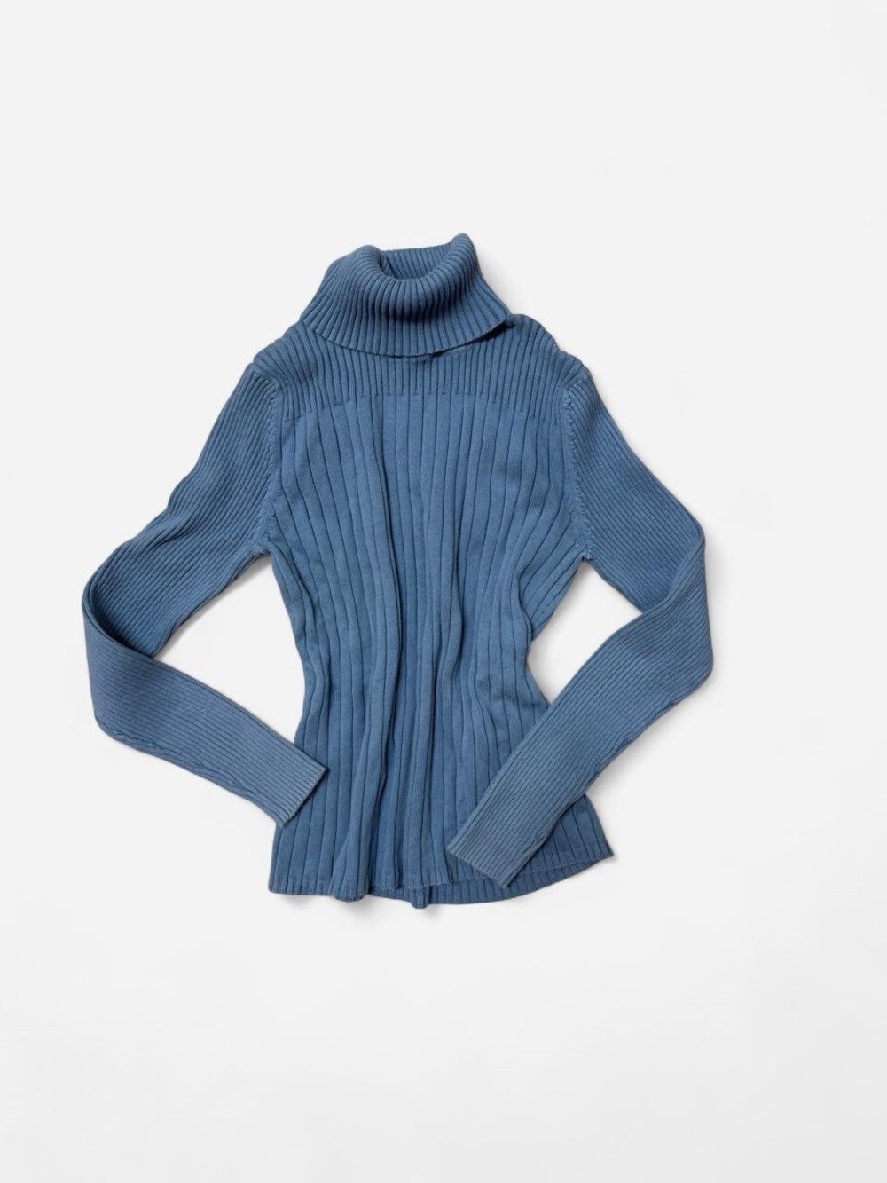 Mendocino Ribbed Turtleneck Sweater - Dusty Blue